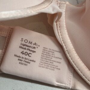SOMA Lightest Lift Mesh Plunge 40C‎ Bra Light Pink